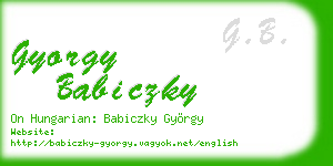gyorgy babiczky business card